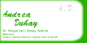 andrea duhay business card